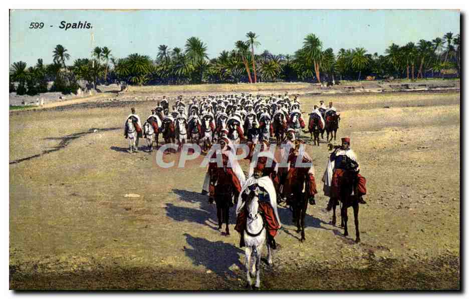 CPA Spahis Tunisie Cheval Horse Militaria