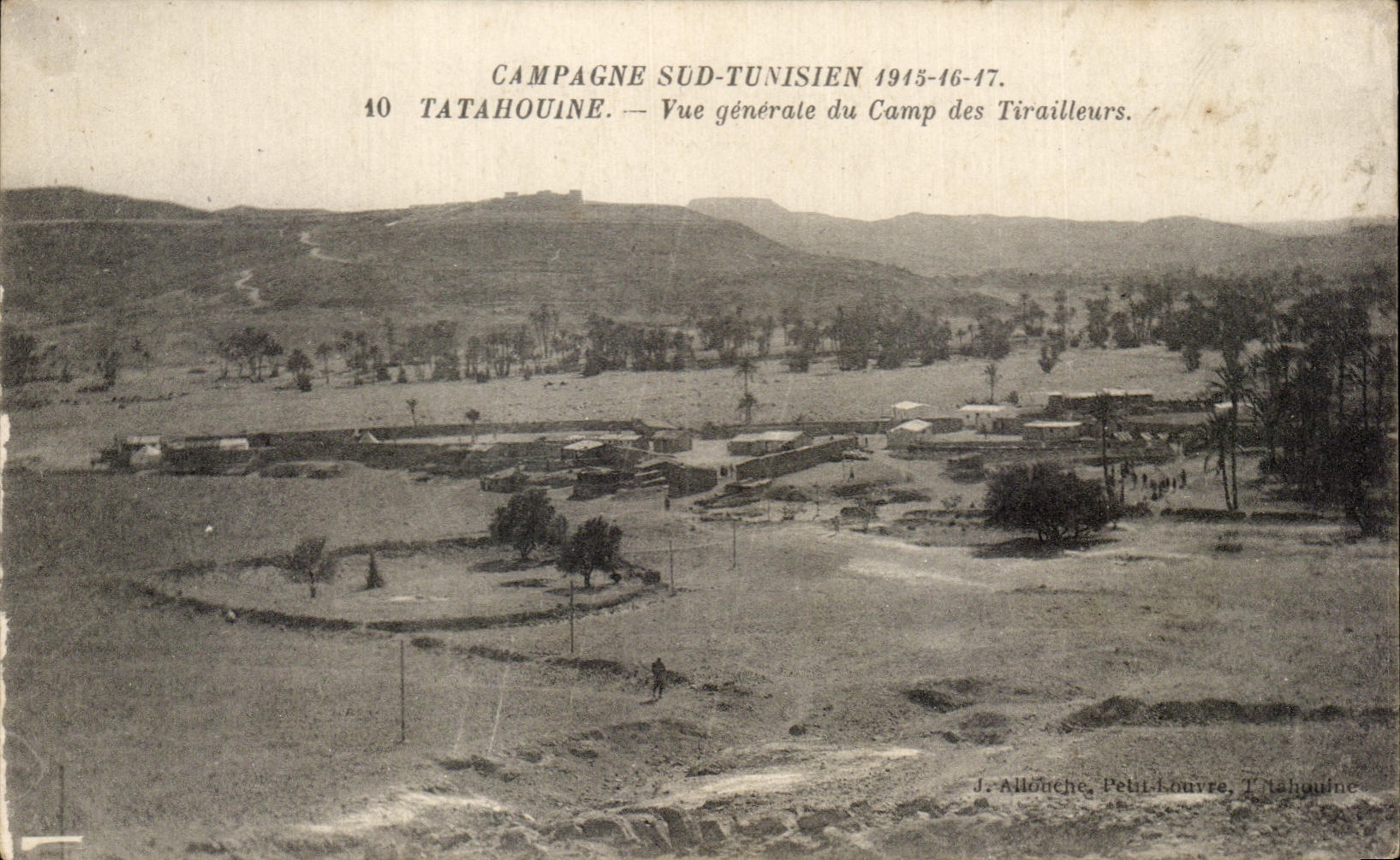 CPA Tunisie Campagne Sud Tunisien Tatahouine Vue Generale du camp des Tirailleurs Militaria 