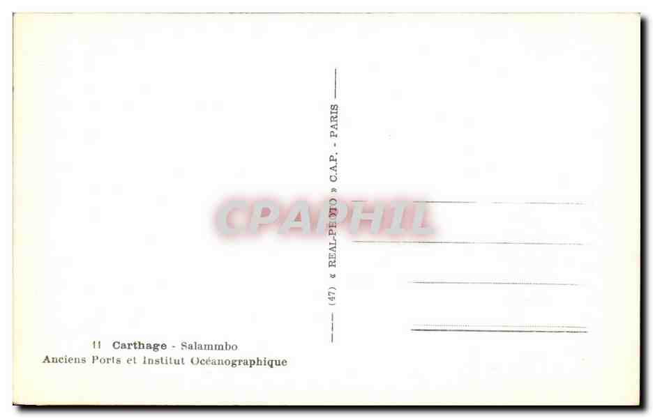 CPA Tunisie Carthage Salammbo Anciens Ports et Institut Oceanographique — Back