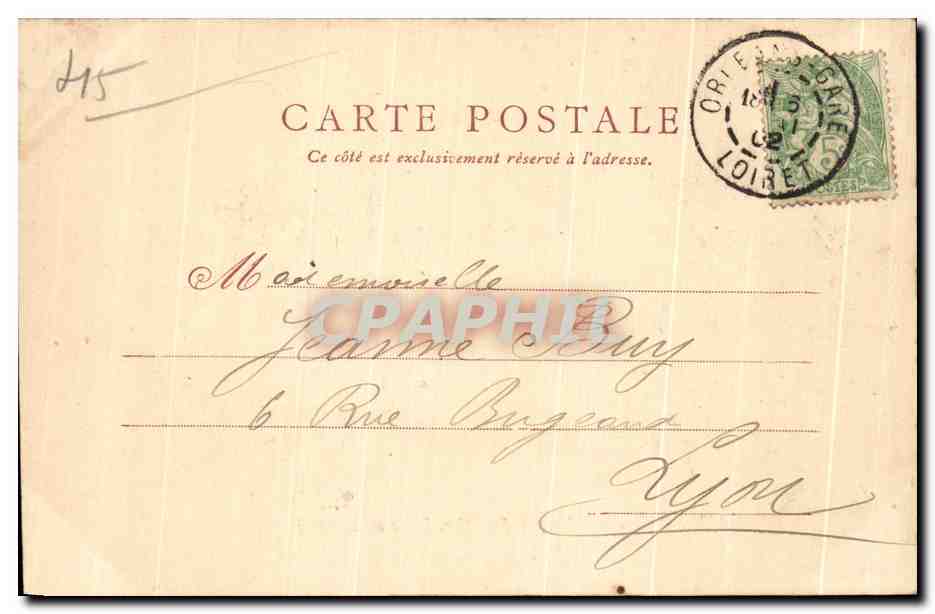 CPA Orleans Jeanne d Arc par Foyatier Place du Martroi — Verso