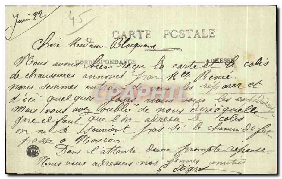 CPA Orleans Eglise Evangelique — Verso