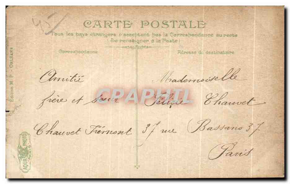 CPA Orleans La Gare Cheval Horse — Verso