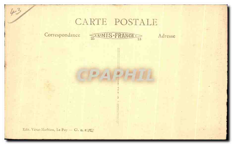 CPA Le Puy (Hte Loire) Vue Generale prise de la route de Sauges — Verso