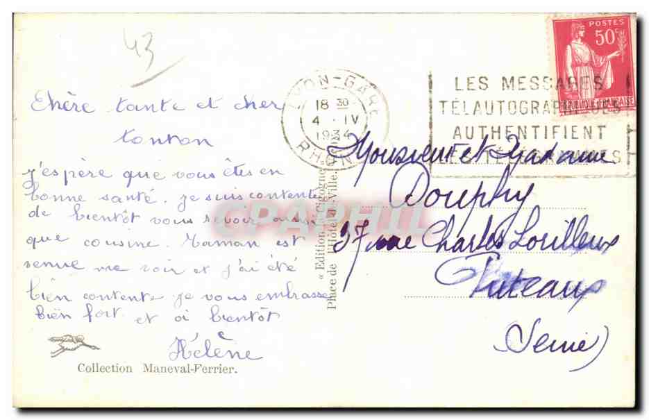 CPA Le Chambon Un Coin du Lignon Renomme Pour la Truite — Verso