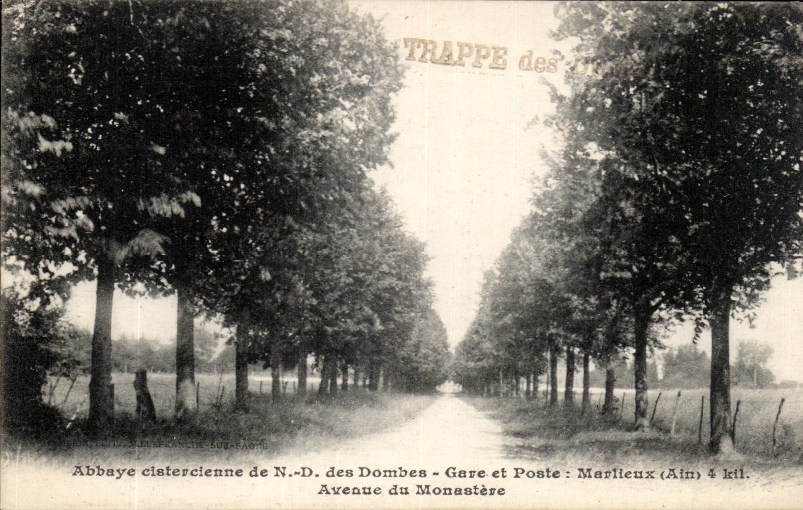 CPA Abbaye cistercienne de Des Dombes Gave et Poste Marlieux (Ain) Avenue du Monastere