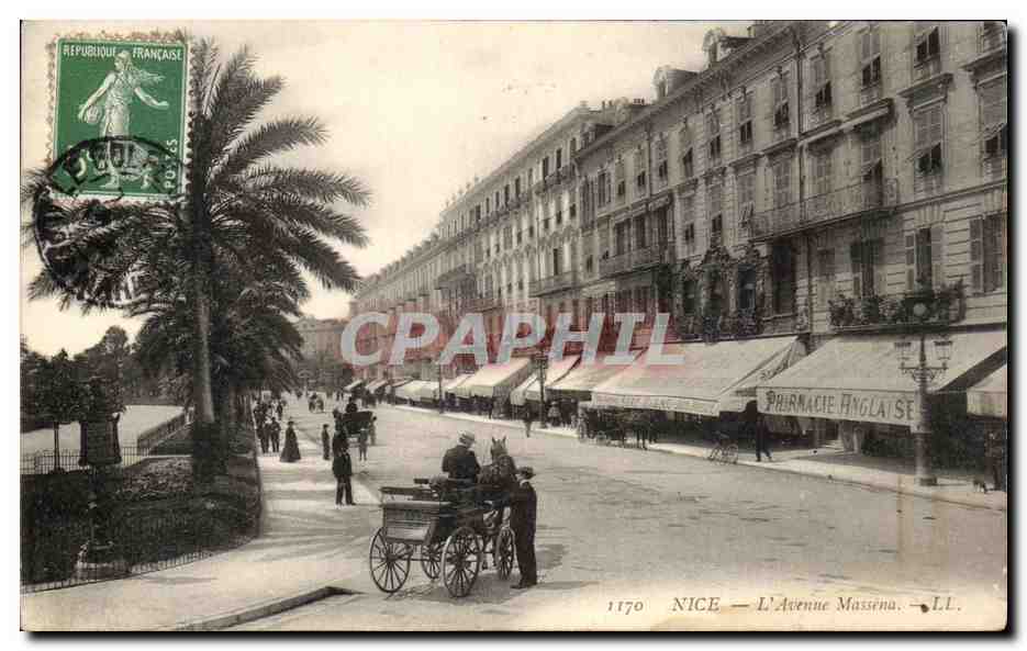 CPA Nice L Avenue Massena Pharmacie Anglaise