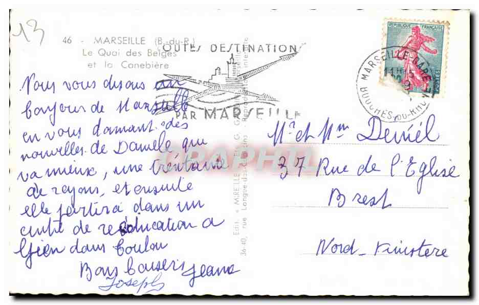 CPA Marseille Le Quai des Belges et la Cannebiere — Rückseite