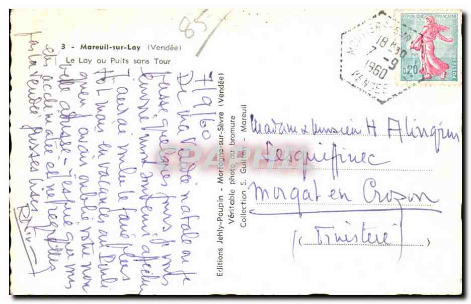 CPA Mareuil sur Lay Le Lay au Puits sans Tour — Back