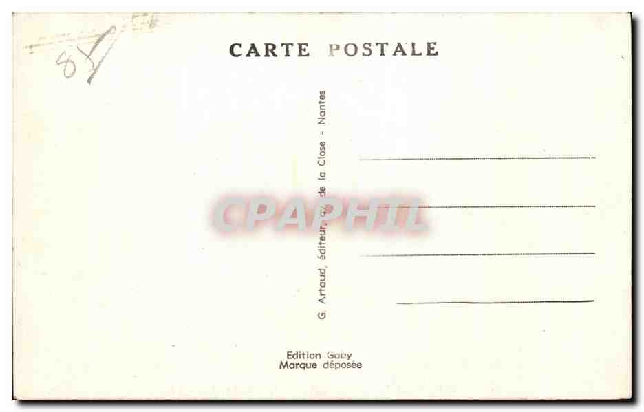 CPA Ile de Noirmoutier Le Chateau et I Eglise — Verso