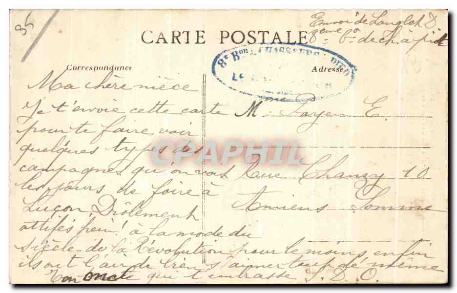 CPA Challans et ses Environs Le Maraichinage a l ombre des grands bois Folklore Costume Femme  — Back