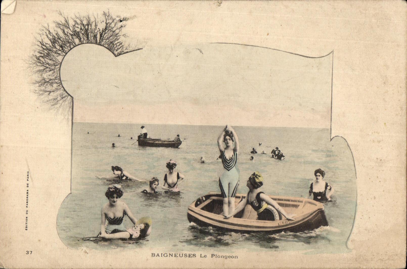CPA Baigneuses Le Plongeon Femmes