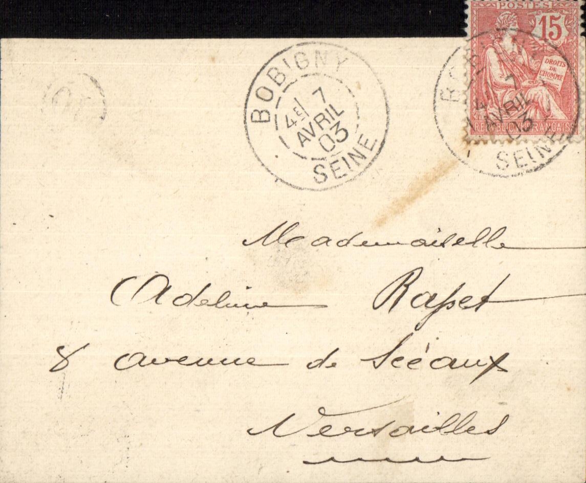 Lettre de faire part Mouchon Bobigny 1903 