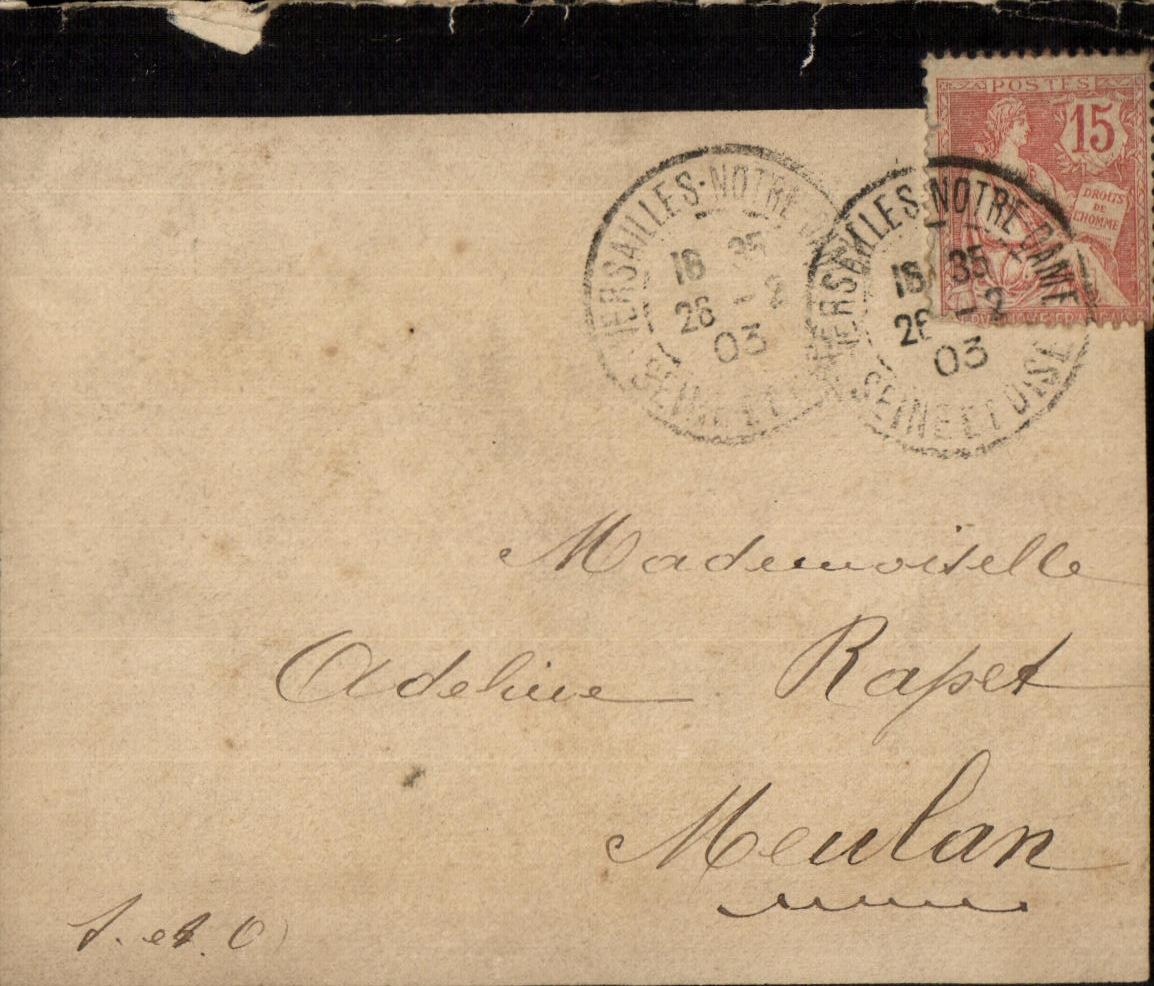 Lettre de faire part Mouchon Versailles 1903 