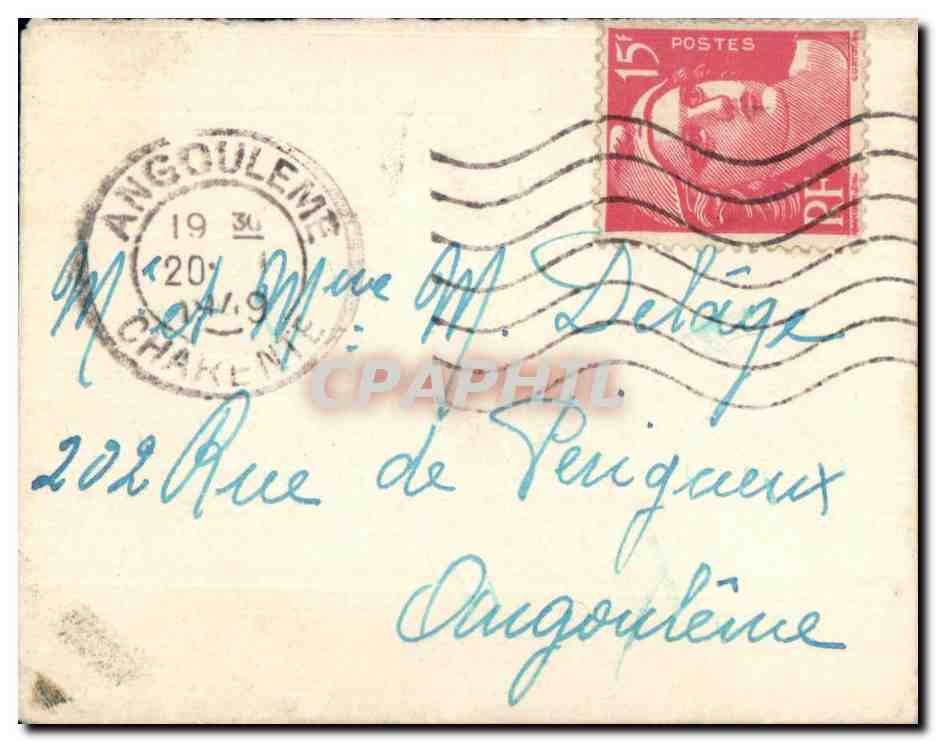 Petite lettre Angouleme 1949 Delage Marianne 15fGandon 