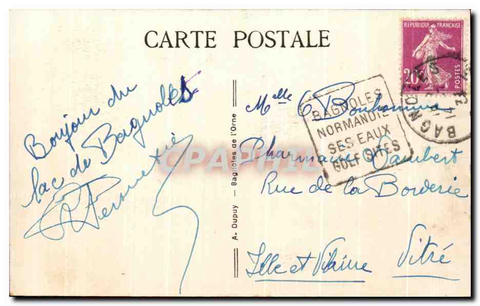 CPA Bagnoles de Orne Vue Generale de I Etablissement Thermal — Rückseite
