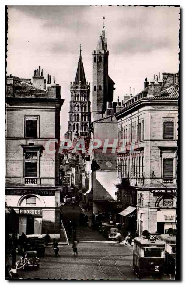 Toulouse — Clocher de l'Église N.D. du Taur au fond de la Basilique Saint-Sernin — Édit. 'Pyr. Océan' LAQUOUCHE F.