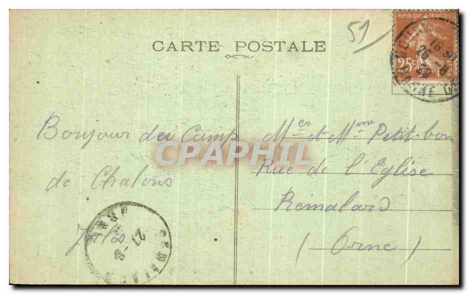 Mourmelon-le-Grand — Camp de Châlons — Hôpital militaire - L'entrée. — P. Mutte — Verso