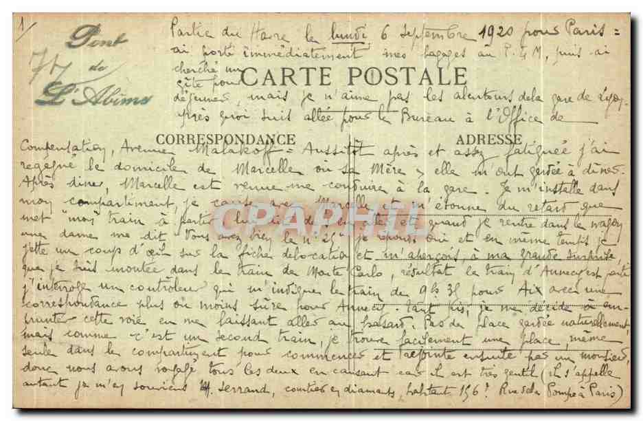 Cusy (Haute-Savoie) — Les Tours St-Jacques (Monolithes) — Éditeur : L. Régnier, Chambéry — Rückseite