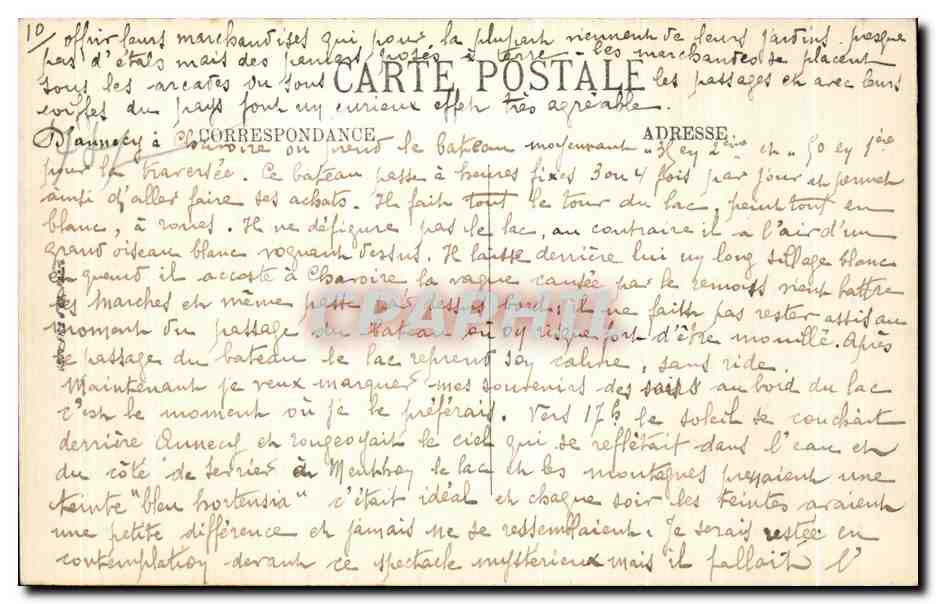 Lac d'Annecy — Bateau-Promenade — LL. — Selecta 28 — Verso