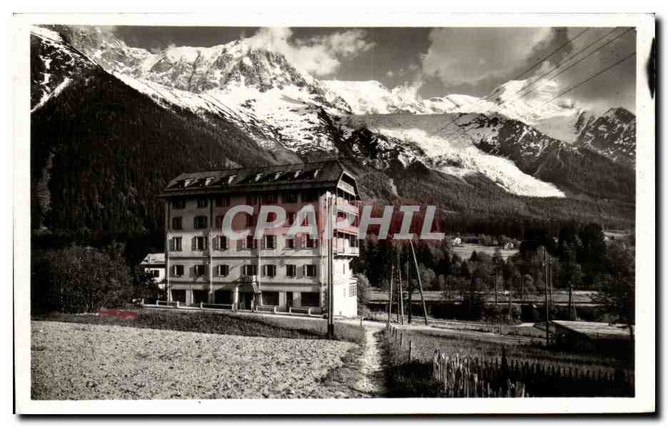 CPA Chamonix Pavillon des Grands Glaciers et le Mont Blanc