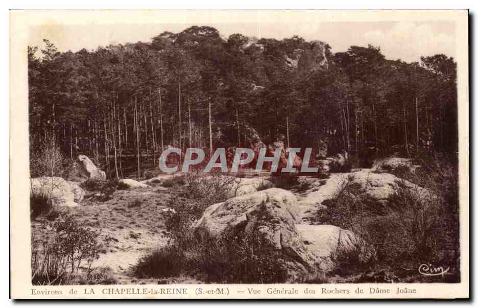CPA La Chapelle la Reine Vue Generale des Rochers de Dame Joane 