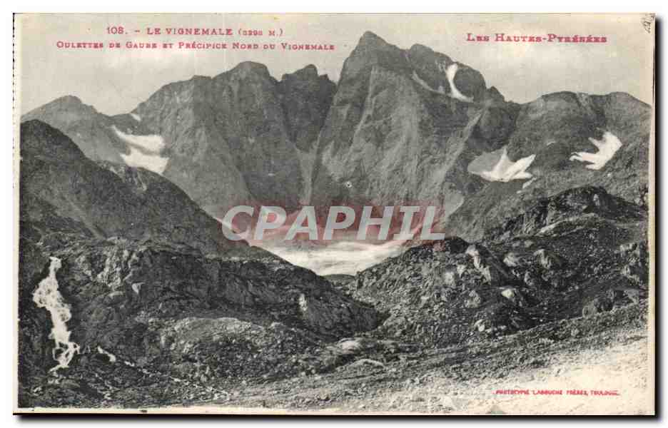 Les Hautes-Pyrénées — Oulettes de Gaube et Précipice Nord du Vignemale (2300 m) — Phototype Lammune Frères, Tramazan