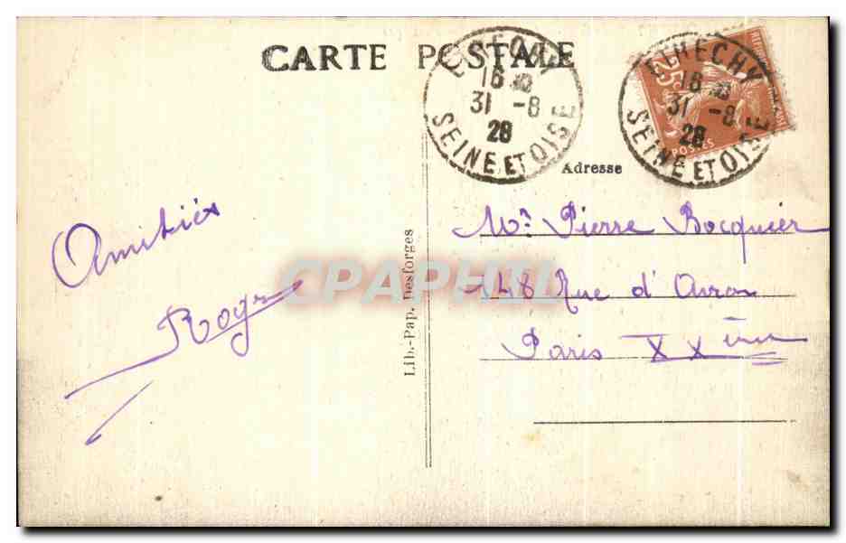 CPA Etrechy La Sous Station electrique — Back