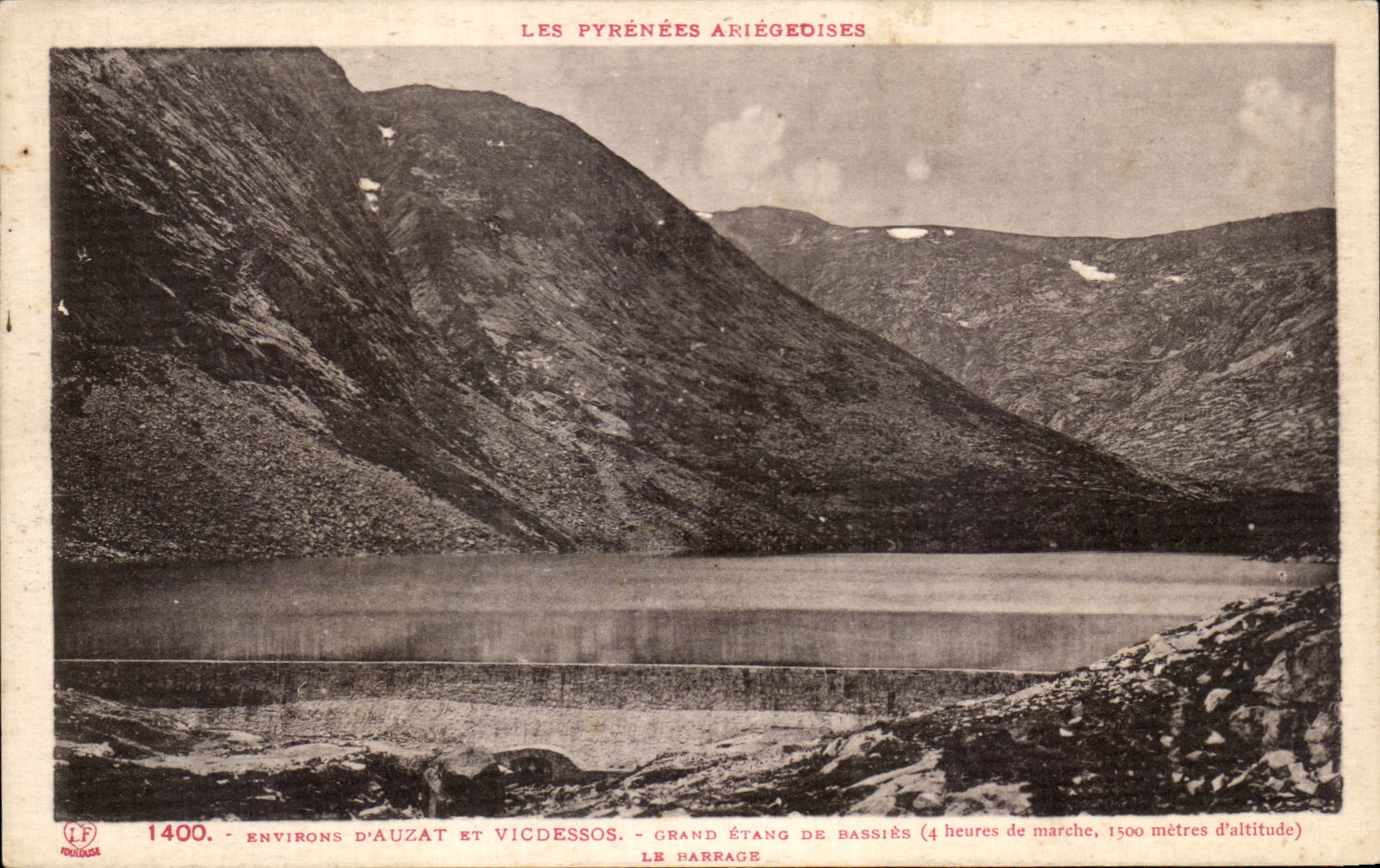 CPA Les Pyrenesss Ariegeoises Environs d Auzat et Vicdessos Grand etang de Bassies Le barrage