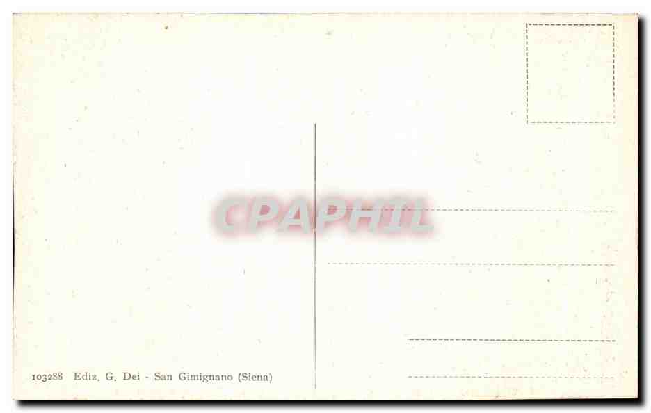 CPA S Gimiguano Chiesa Insigne Collegiata Esequie di s Fina (D Ghirlandaio) — Rückseite