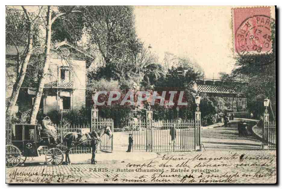 Buttes Chaumont - Entrée principale — Paris — éditeur non identifié, n° de série 373