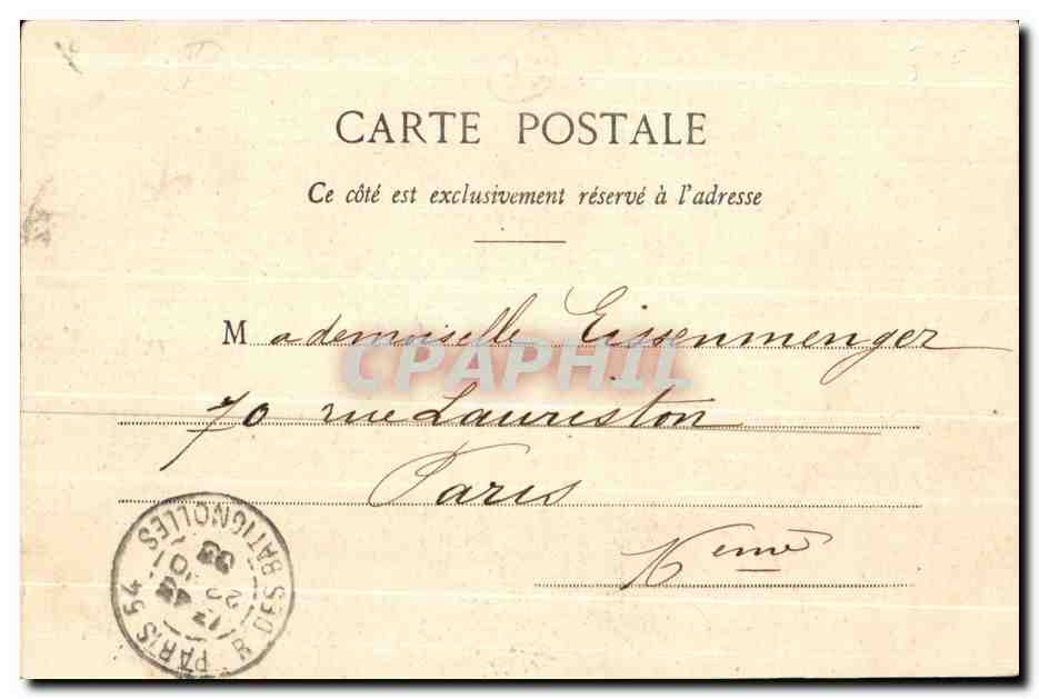 Buttes Chaumont - Entrée principale — Paris — éditeur non identifié, n° de série 373 — Verso