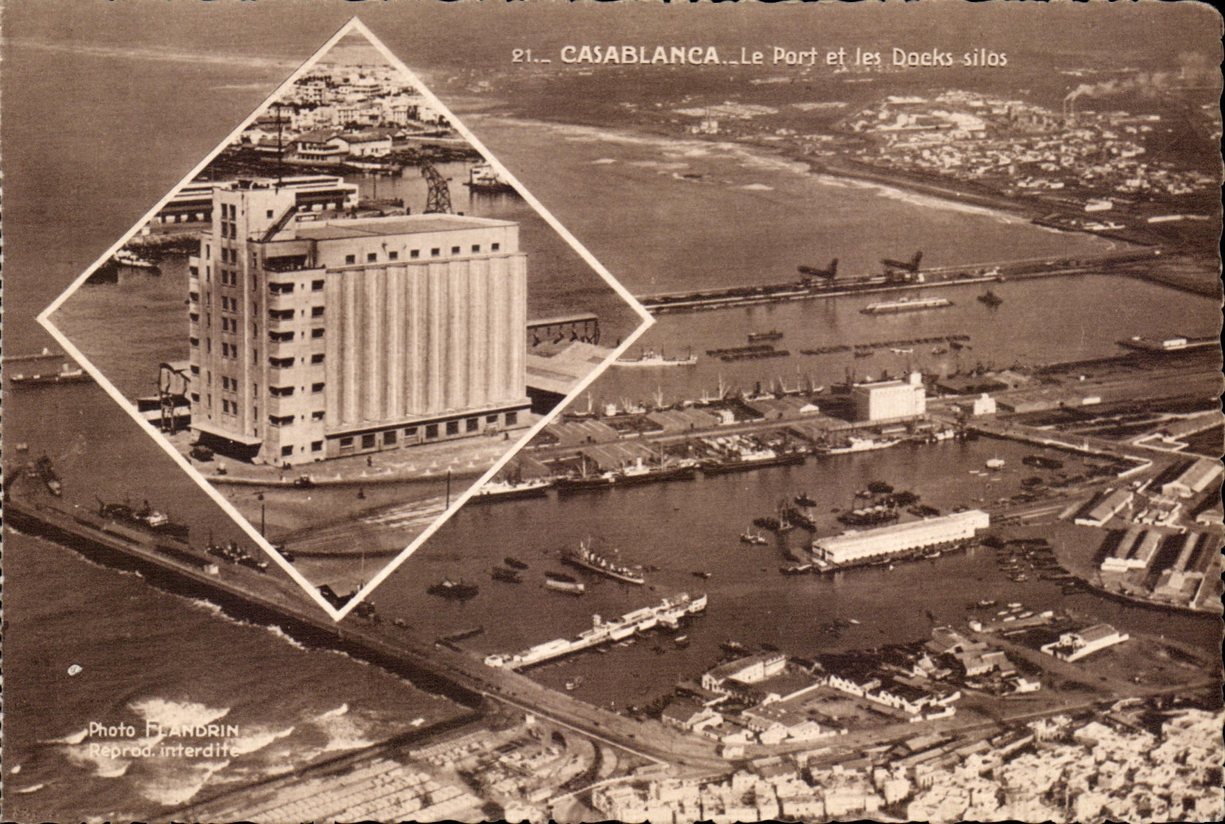 CPA Casablanca Le Port et les Docks silos Maroc