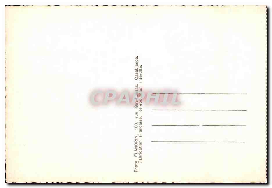 CPA Casablanca L Hotel des Postes Maroc — Rückseite