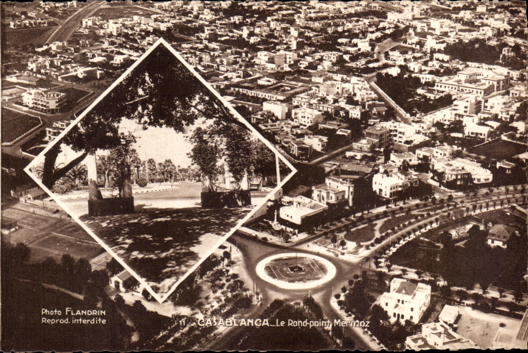 CPA Casablanca Le Rond Point Mermoz Maroc