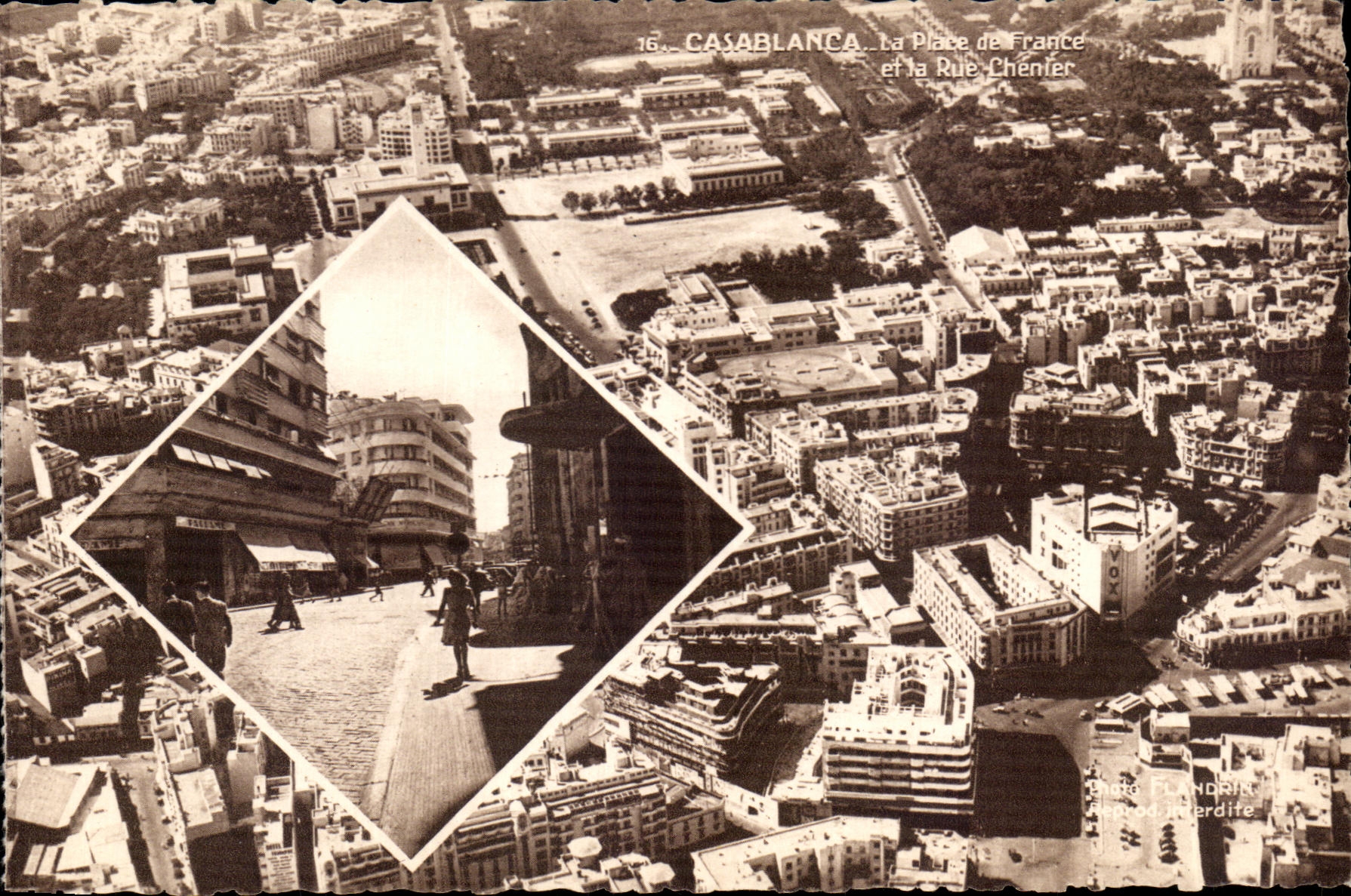 CPA Maroc Casablanca La Place France et la Rue Chenier