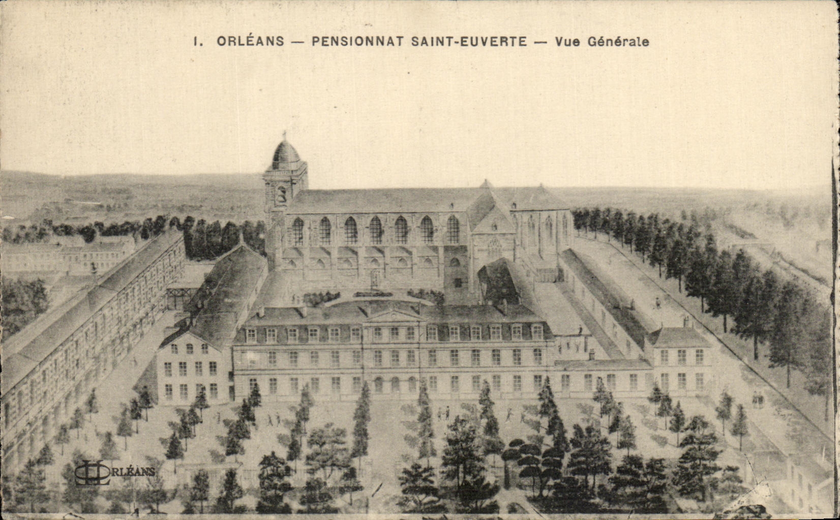 CPA Orleans Pensionnat Saint Euverte Vue Generale 