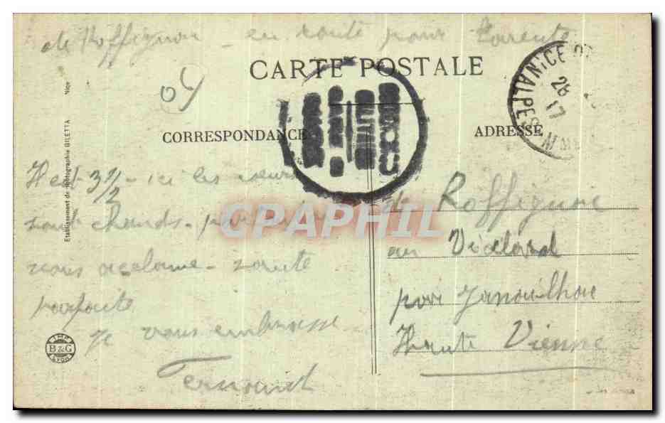 CPA Nice Gare du Chemin de Fer du Sud de la France — Verso