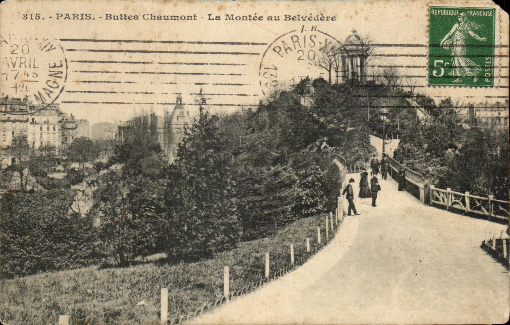CPA Paris Buttes Chaumont La Montee au Belvedere