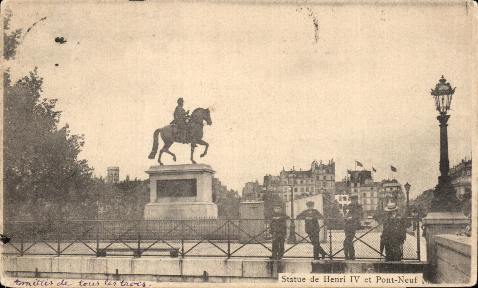 CPA Statue de Henri IV et Pont Neuf