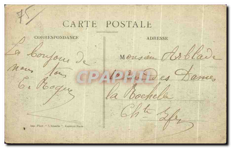 CPA Paris L Hotel de Ville cote Est — Rückseite
