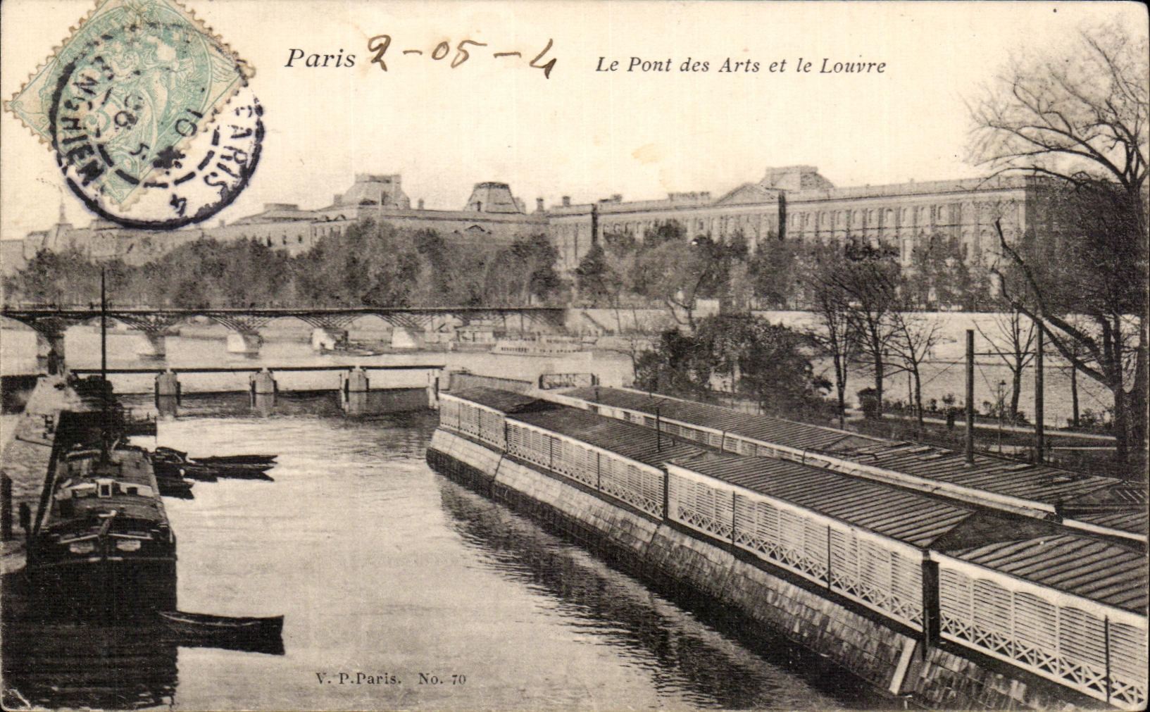 CPA Paris Le Pont des Arts et le Louvre 