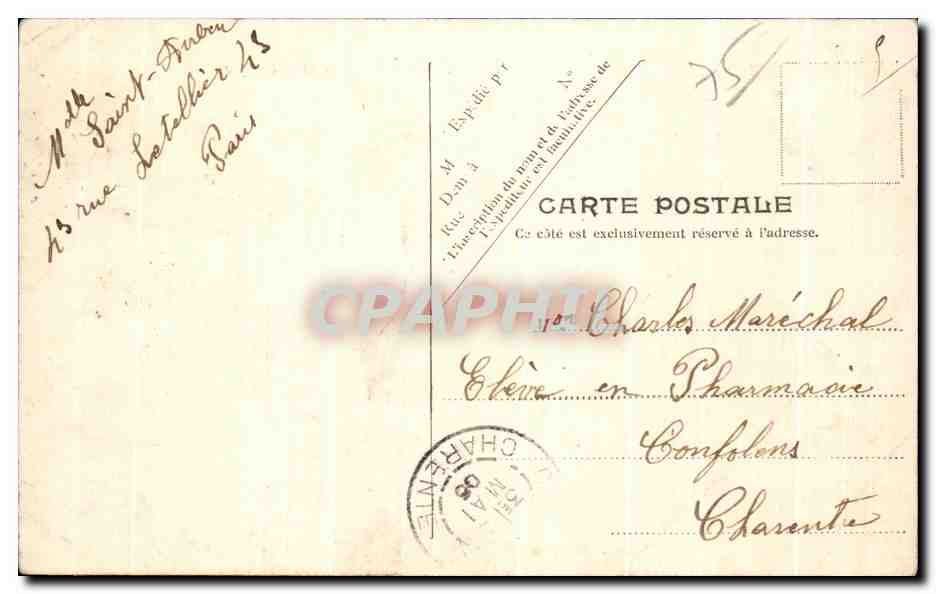 CPA Paris Le Pont des Arts et le Louvre  — Rückseite
