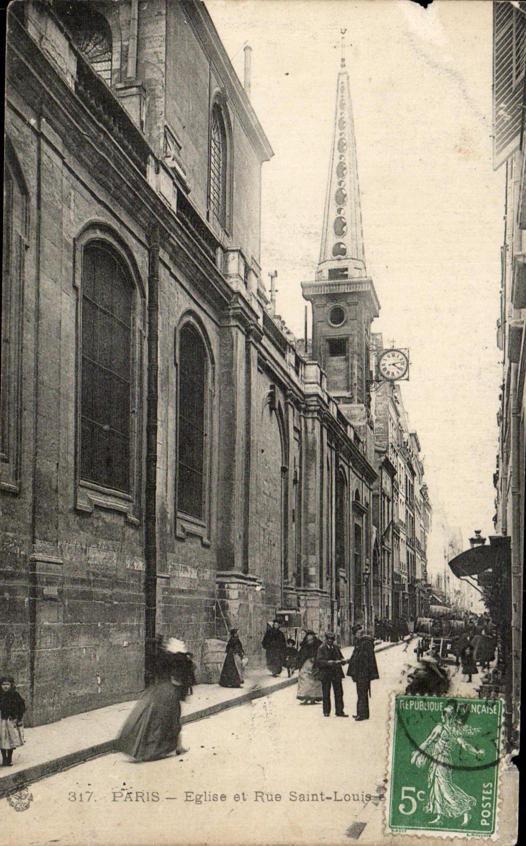 CPA Paris Eglise et Rue Saint Louis