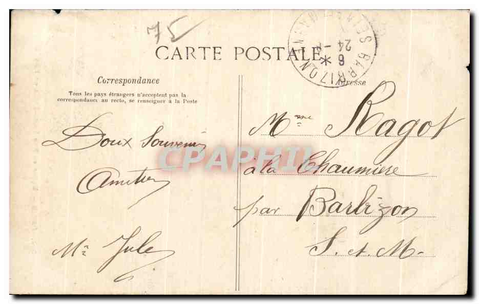 CPA Paris Eglise et Rue Saint Louis — Rückseite