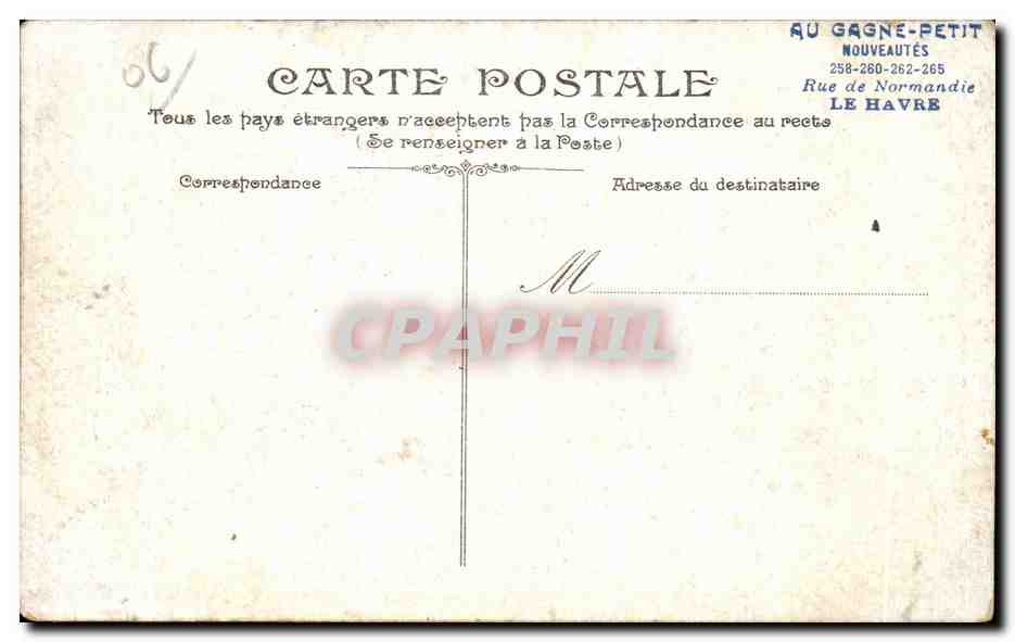 CPA Cannes I Hotel Continental et le Pont de Rion — Verso