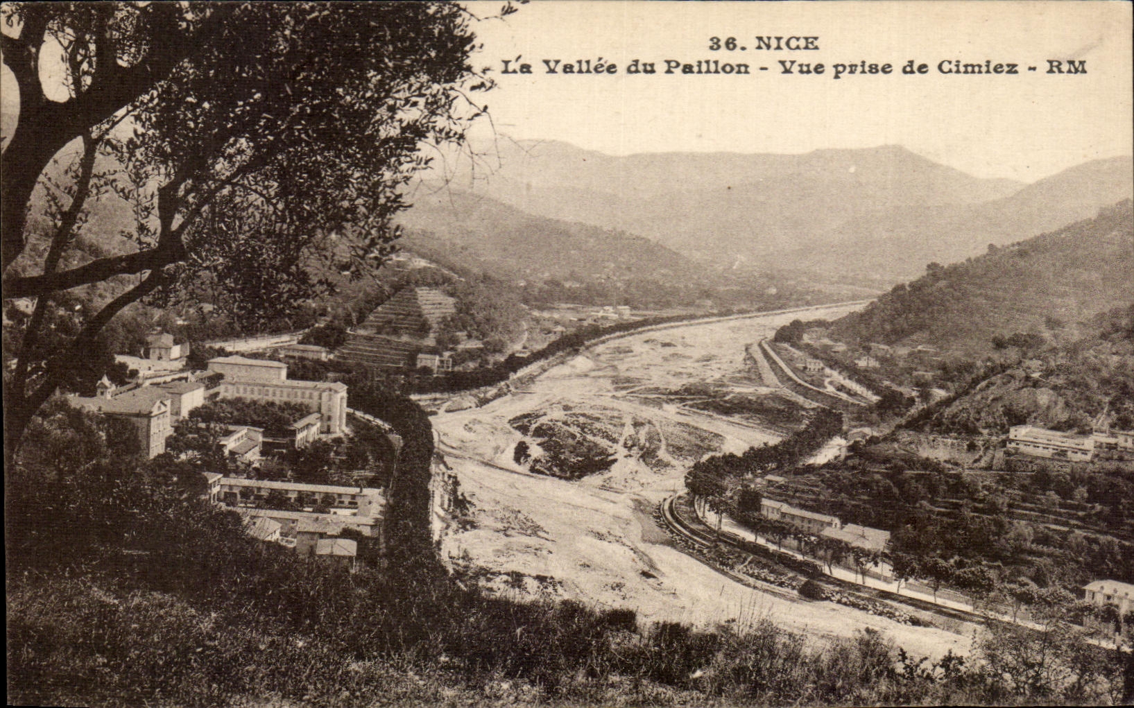CPA Nice La Vallee du Paillon Vue prise de Cimiez