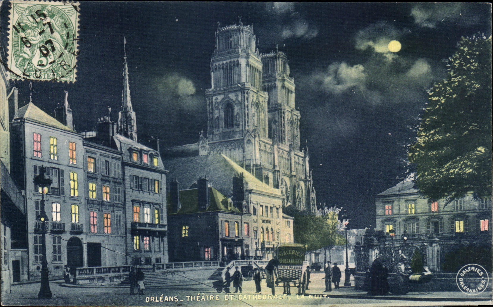 CPA Orleans Theatre Et Cathedrale La Nuit
