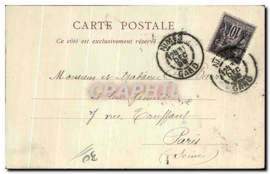 CPA Nimes Vue Exterieure des Arenes carte 1899 — Rückseite