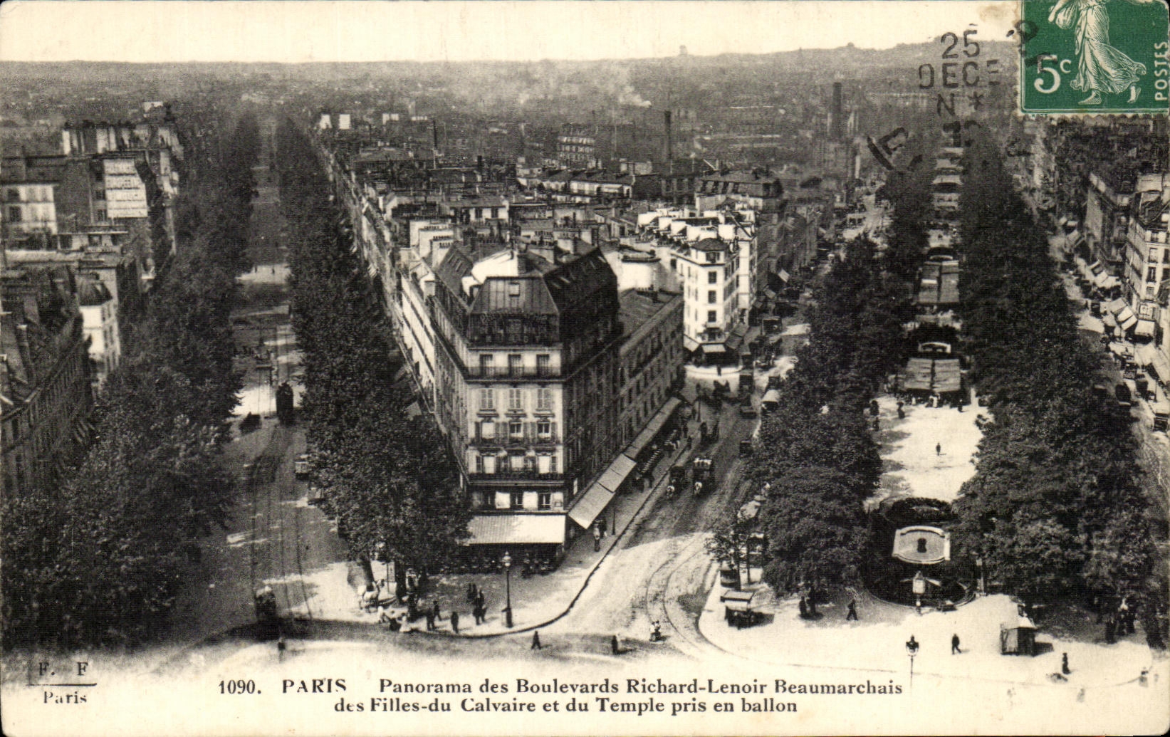 CPA Paris Panorama des Boulevards Richard Lenoir Beaumarchis des Filles du Calvaire et du Temple pris en ballon
