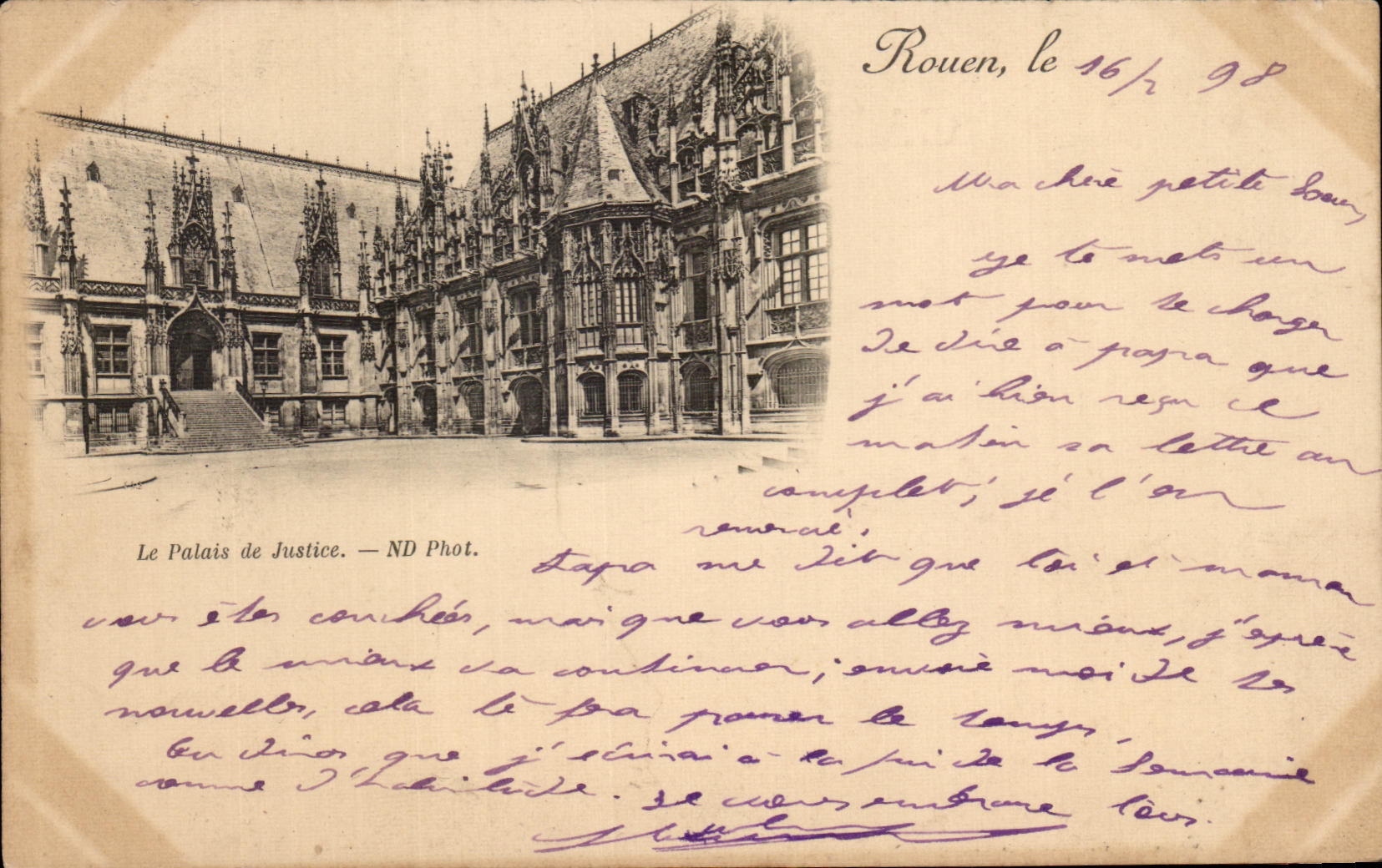 CPA Rouen Le Palais de Justice Carte 1898